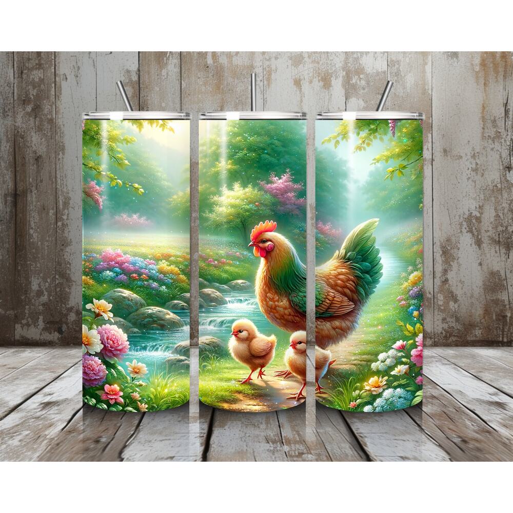 Chicken Family Tumbler 20 oz - Picture 1 of 1